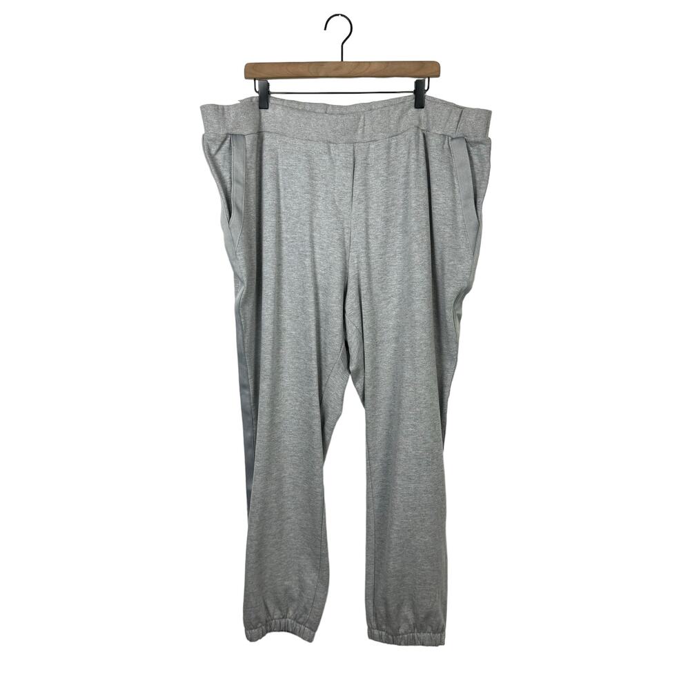 Dubgee by Whoopi NEW Gray Satin Trim Jogger Sweatpants Active Lounge Pants